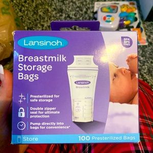 Breast milk storage bags